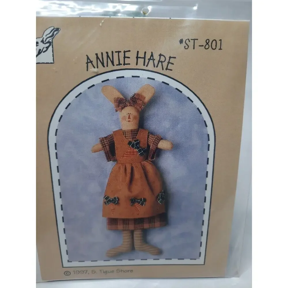1997 The Quilted Rabbit Bunny Doll Pattern Annie Hare ST-801 12 inch